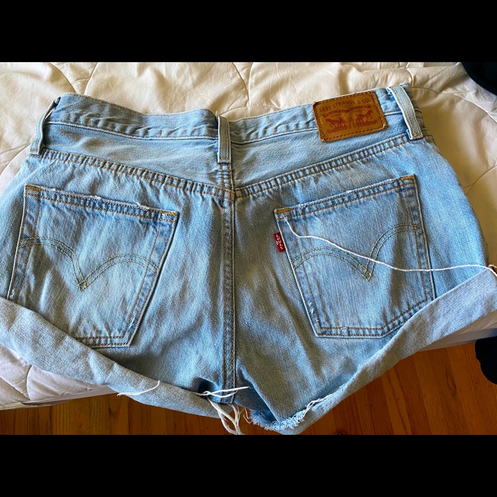 Vintage Levi Strauss button fly denim shorts
